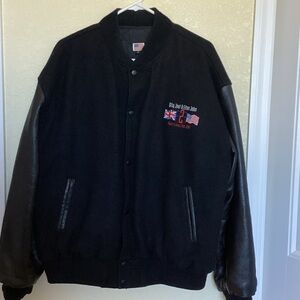 Rare 2002 Billy Joel & Elton John Black Leather & Wool Concert Jacket